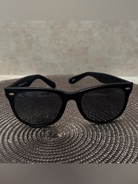 Men's Black Polarized Glass Lens Sunglasses